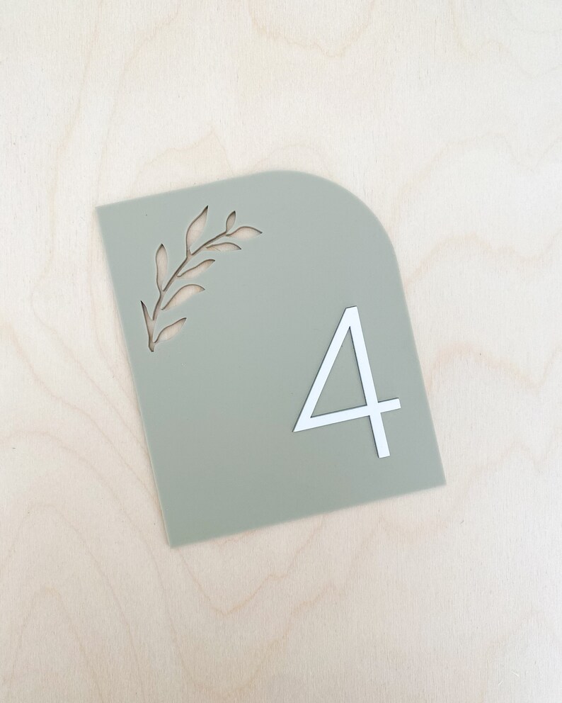 Half Arch Acrylic Table Numbers Matte Arched Table Number Wedding Centerpieces Luxury Decorations Custom Wedding Table Number image 6