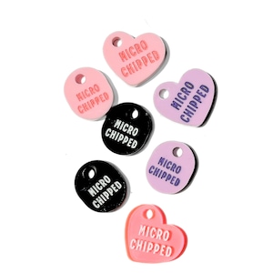 Small, Custom Pet ID Tags, Labels, Micro Chipped, Tracker, CatID Tag, Dog ID Tag