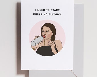 Bethenny Frankel Card - Rhony Card - Bravo Birthday Card - Real Housewives - Bravo Gift - drinking alcohol - happy birthday - bridesmaid