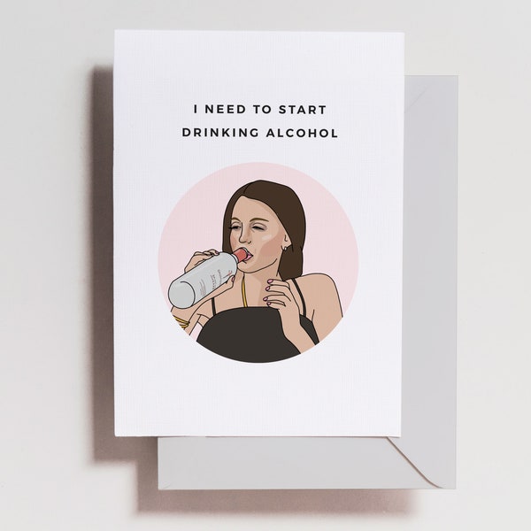 Bethenny Frankel Card - Rhony Card - Bravo Birthday Card - Real Housewives - Bravo Gift - drinking alcohol - happy birthday - bridesmaid