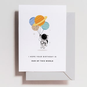 Drôle de carte d’anniversaire • Espace • Astronaute • Joyeux anniversaire • Carte d’anniversaire générale • Carte d’anniversaire drôle • Joyeux anniversaire • Fork Kids