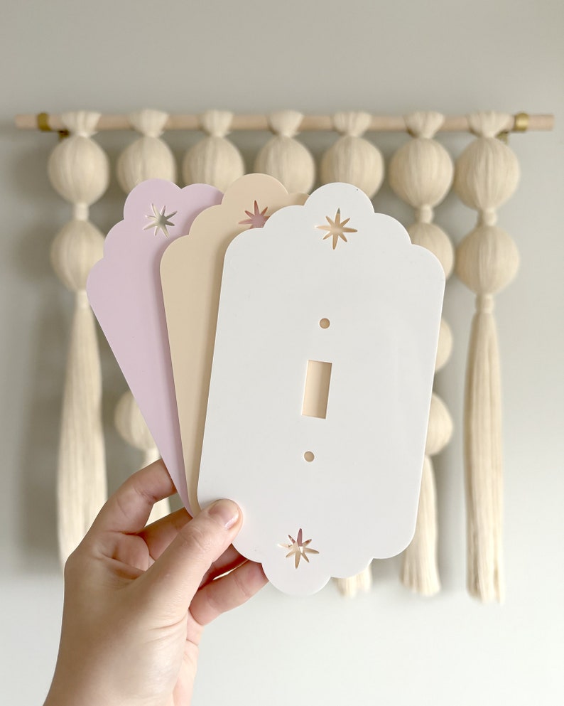 Placa embellecedora para interruptor de luz con forma de estrella festoneada - Acrílico cortado con láser