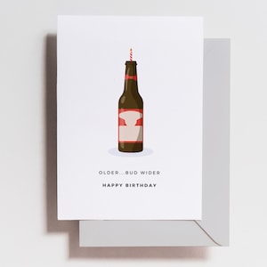 Older Bud Weiser - Birthday Card - Beer - Funny Birthday