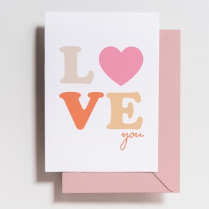 Valentine&#39;s Day Card -  Anniversary Card - LOVE - Funny Valentine&#39;s Day - - For Him - For Her - Card Cute - Simple - Love