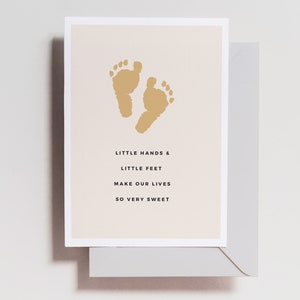 Carte de douche de bébé - Sweet Baby Card - Little Hands Little Feet - Poème - New Mom Card - New Baby Card - Neutre - Bienvenue - Félicitations