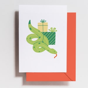 Carte d'anniversaire • Enfants • Amoureux des animaux • Anniversaire serpent et reptile • Carte d'anniversaire générale • Carte d'anniversaire amusante • Joyeux anniversaire •
