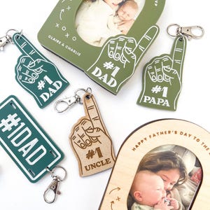 Father's Day Keychain, Father's Day Gift, #1 Dad, Gift for Dad, Gift for Papa, Gift for Grandpa, Gift for Uncle, Daddy image 2