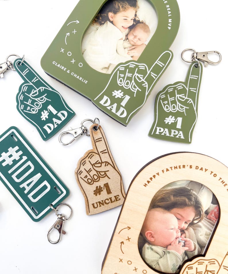 Father's Day Keychain, Father's Day Gift, #1 Dad, Gift for Dad, Gift for Papa, Gift for Grandpa, Gift for Uncle, Daddy image 2