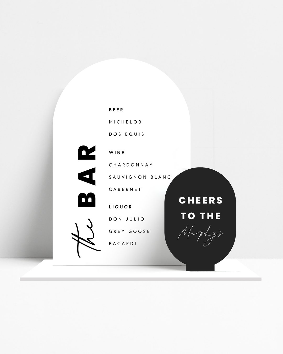 Wedding Bar Sign • Wedding Sign • custom Sign • acrylic • double Arched