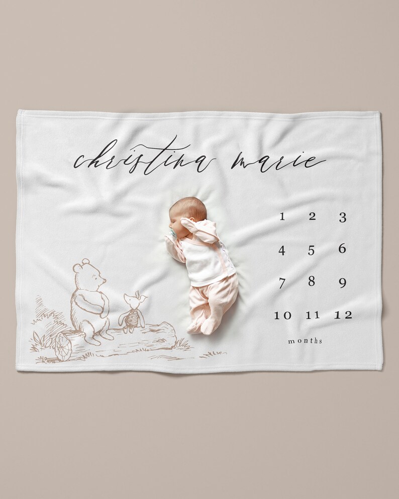 Baby Milestone Blanket Winnie the Pooh Milestone Blanket Etsy