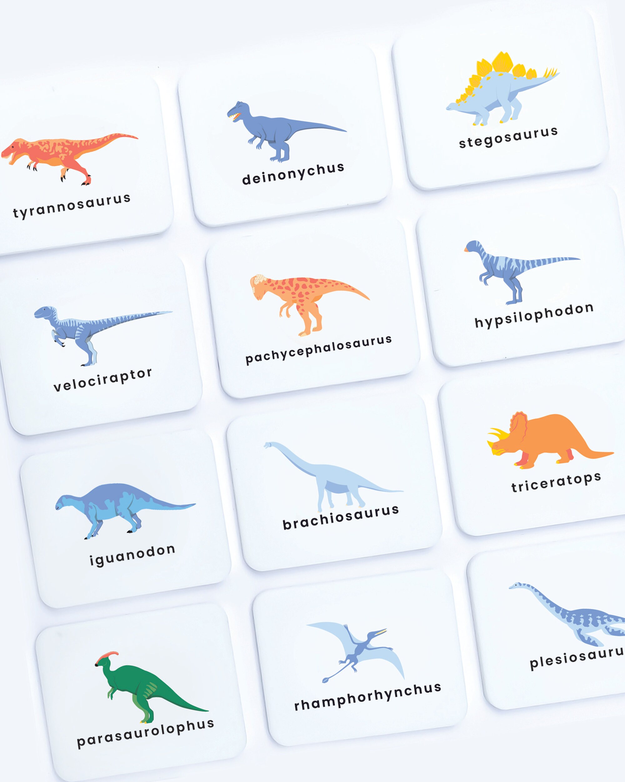 Free Printable Dinosaur Flashcards and Memory Game for Kids