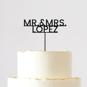 Custom Wedding Cake Topper • Last Name Cake Topper