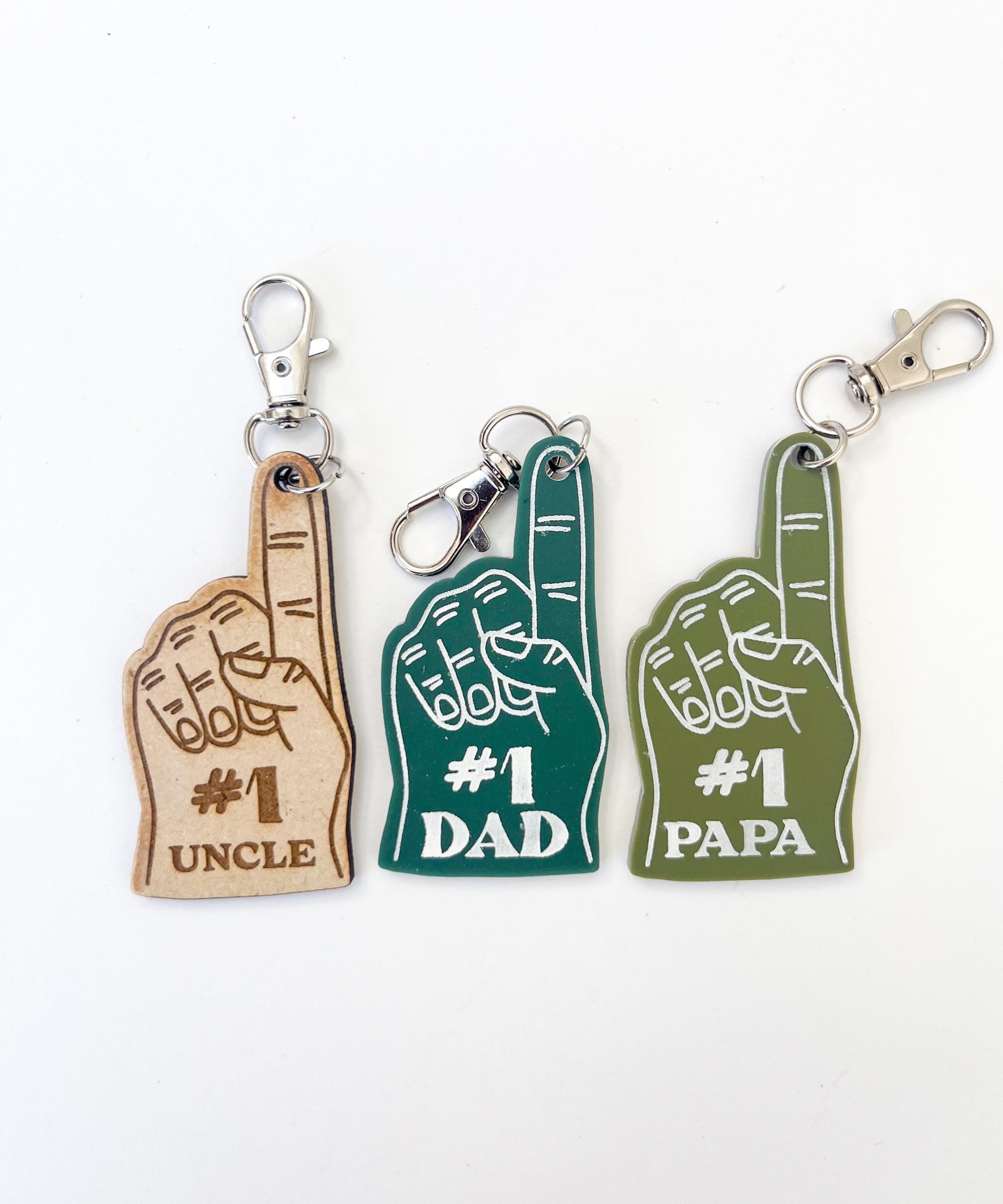 アクセサリー eda papa Father's Day Keychain, Father's Day Gift, #1 Dad, Gift for Dad