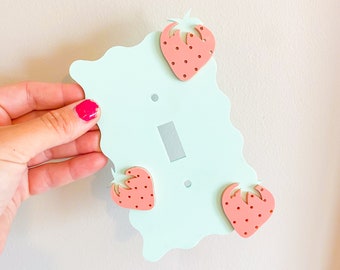 Strawberry Wave Light Switch Plate Cover - Light Switch Cover - Custom Switch Plate Cover