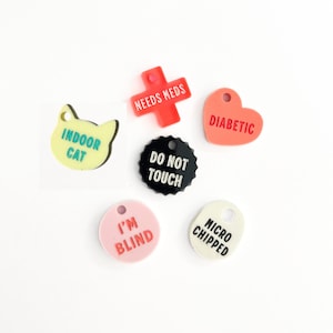 Pet ID Tag Accessory - Personalized Dog ID Tag, Cat ID Tag, Collar Name Tag, Indoor Cat, Outdoor - Customize with Microchip - Allergy Alert