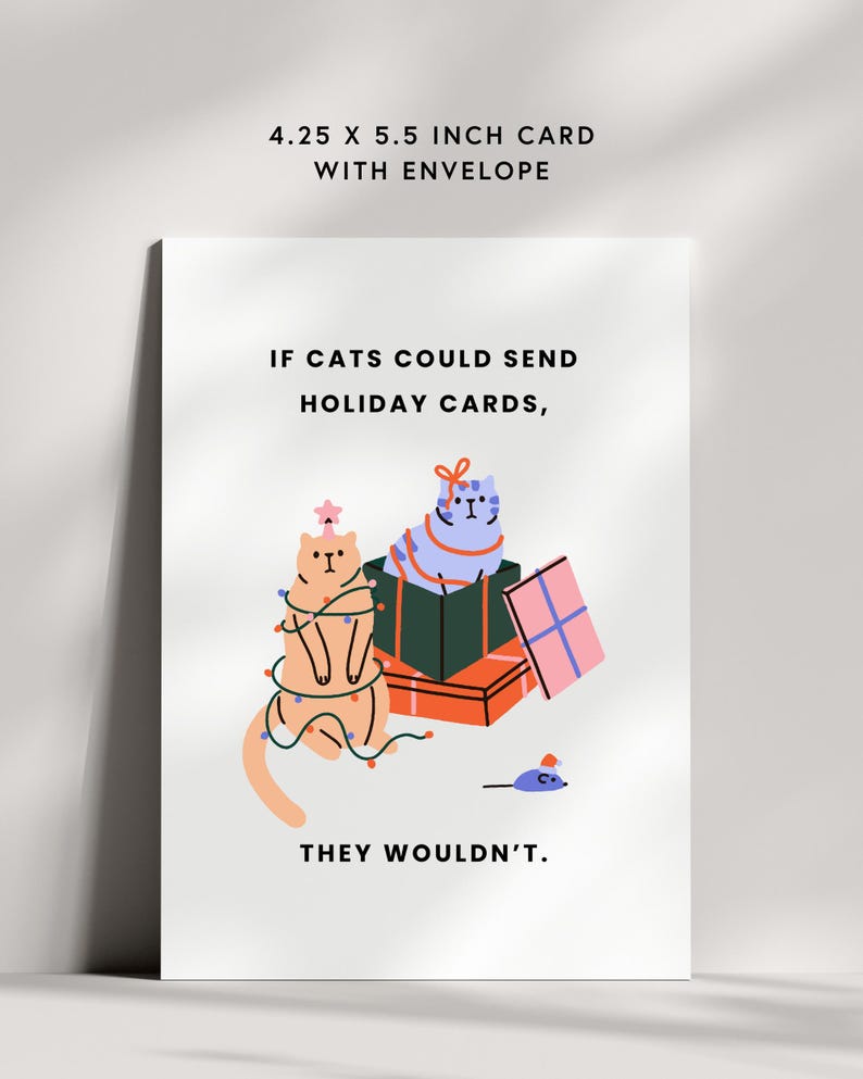 Funny Cats Christmas Card: Whimsical Holiday Greeting - Etsy
