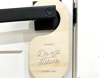 Simple Wood Do Not Disturb Door Hanger