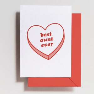 Meilleure tante jamais carte de fête des mères, carte d'anniversaire, pour tante, carte de voeux