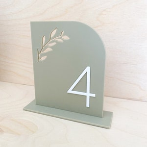 Half Arch Acrylic Table Numbers Matte Arched Table Number Wedding Centerpieces Luxury Decorations Custom Wedding Table Number image 5