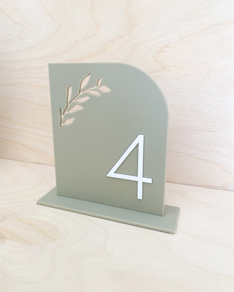 Half Arch Acrylic Table Numbers Matte Arched Table Number Wedding Centerpieces Luxury Decorations Custom Wedding Table Number image 5