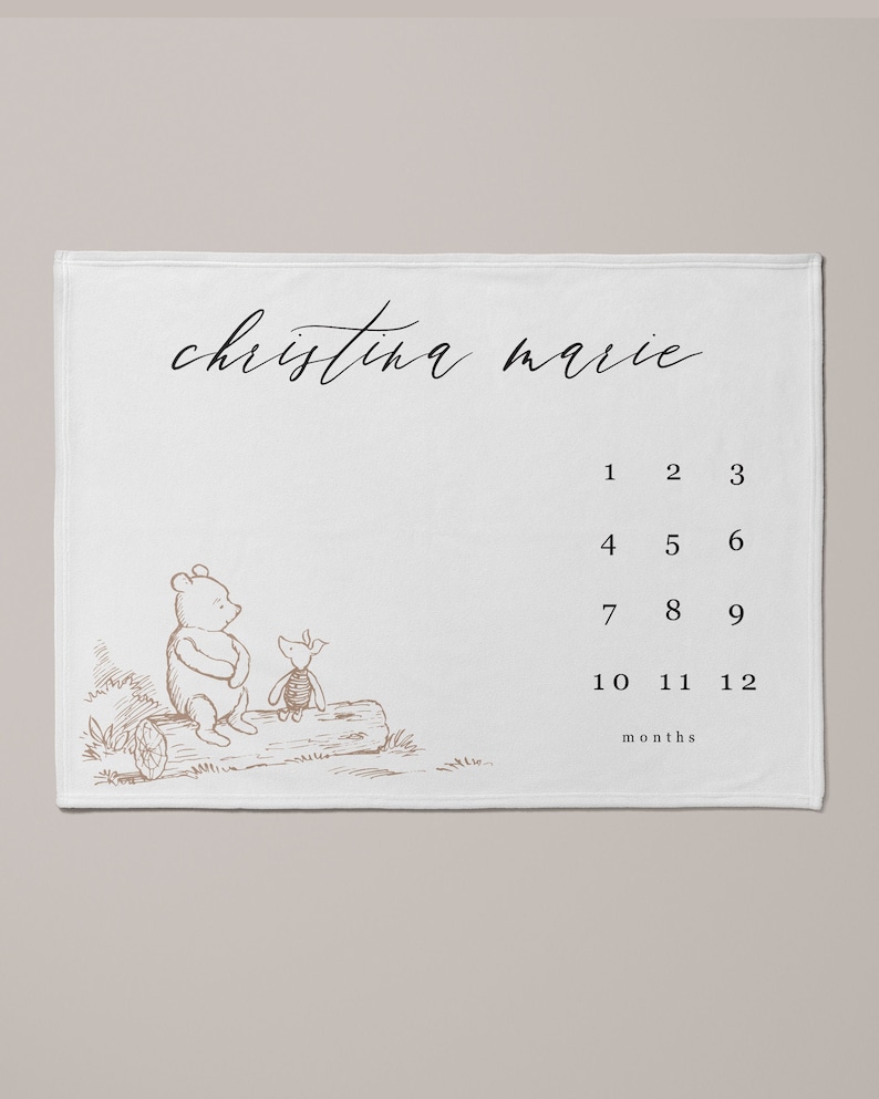 Baby Milestone Blanket Winnie the Pooh Milestone Blanket Etsy