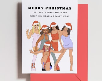 Spice Girls Christmas Card - Friendship - 90s - Cards - Holiday - Friend - Quarantine Card - 2023 - Funny Xmas Card - Card Set