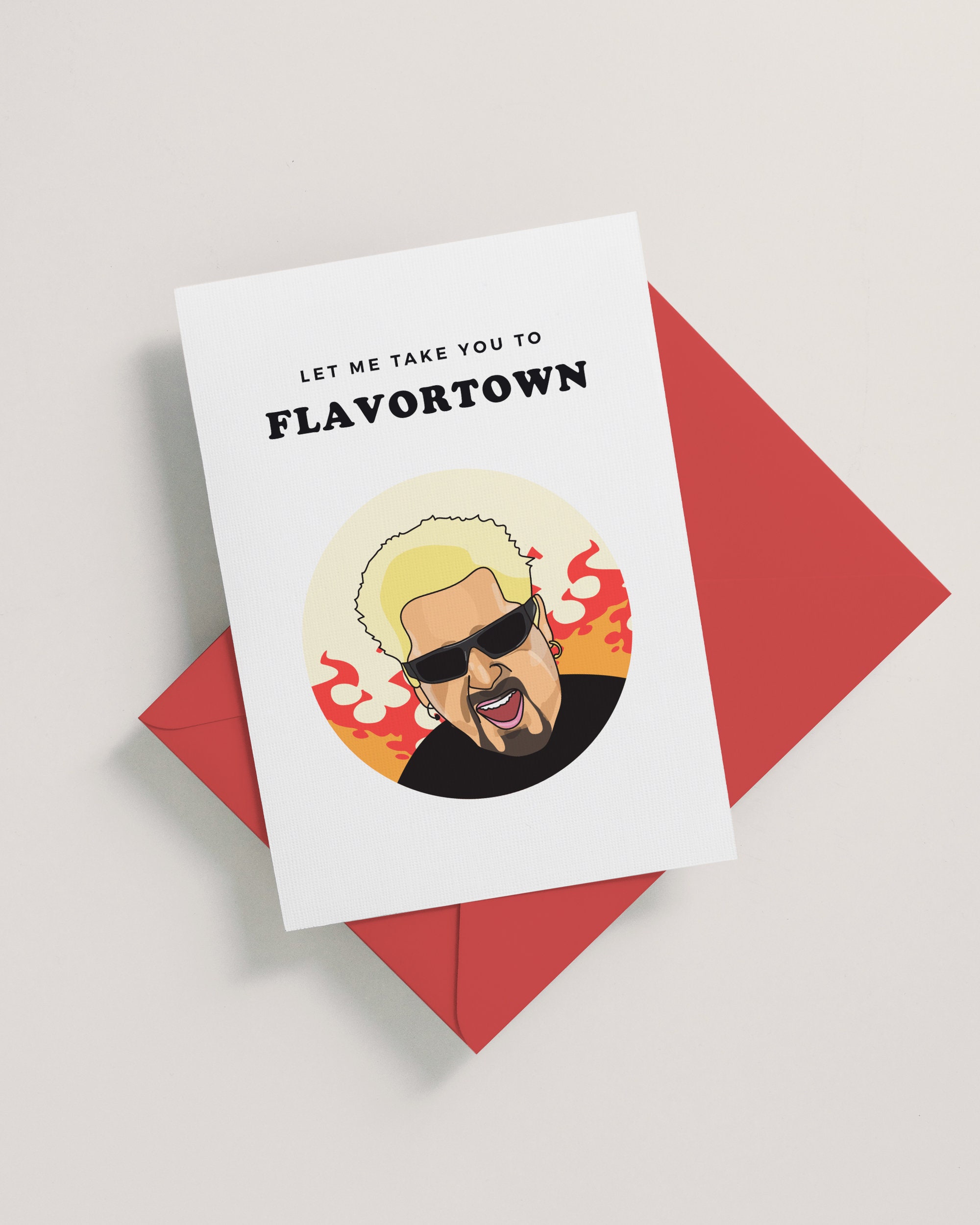 Valentine's Day Card Guy Fieri Card Flavortown Guys - Etsy