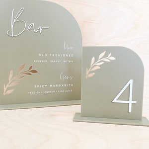 Half Arch Acrylic Table Numbers Matte Arched Table Number Wedding Centerpieces Luxury Decorations Custom Wedding Table Number image 7