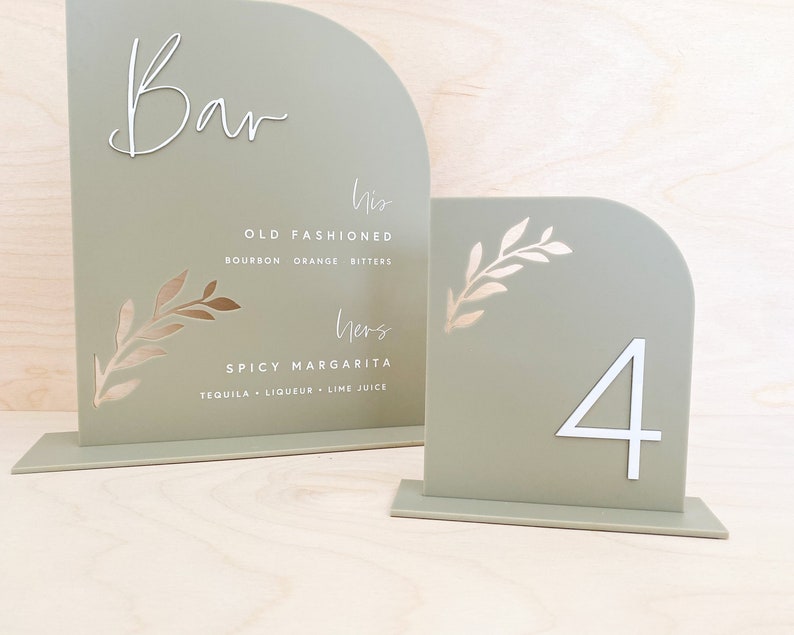 Half Arch Acrylic Table Numbers Matte Arched Table Number Wedding Centerpieces Luxury Decorations Custom Wedding Table Number image 7