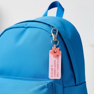 Llavero personalizado con información de emergencia para niños: llavero para mochila escolar imagen 8