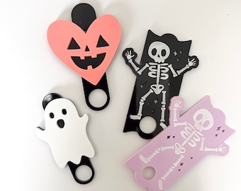 Halloween Tumbler Name Tag: Acrylic Ghost, Pumpkin, Skeleton - 30/40 oz