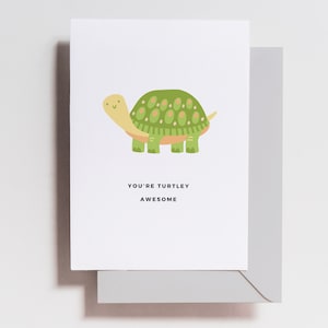 Carte de vœux générale - Turtle Pun Awesome Card - Merci - Pour le professeur - Félicitations - Merci - Pour tout le monde - Famille - Enfants Drôle d’anniversaire
