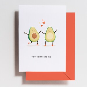 Funny Valentine&#39;s Day Card -  Anniversary Card - LOVE Avocado Pun Food Funny Valentine&#39;s Day - For Him - For Her - Cute - Simple