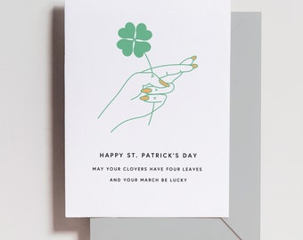 St. Patrick's Day Card - St. Patty's Day Greeting Card - Lucky - Clover - March - Greeting - Just Because - Card Set