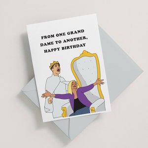 Rhop Card Karen Huger Grand Dame Throne Funny Happy Birthday Friend Card Potomac Bravo Gift image 2