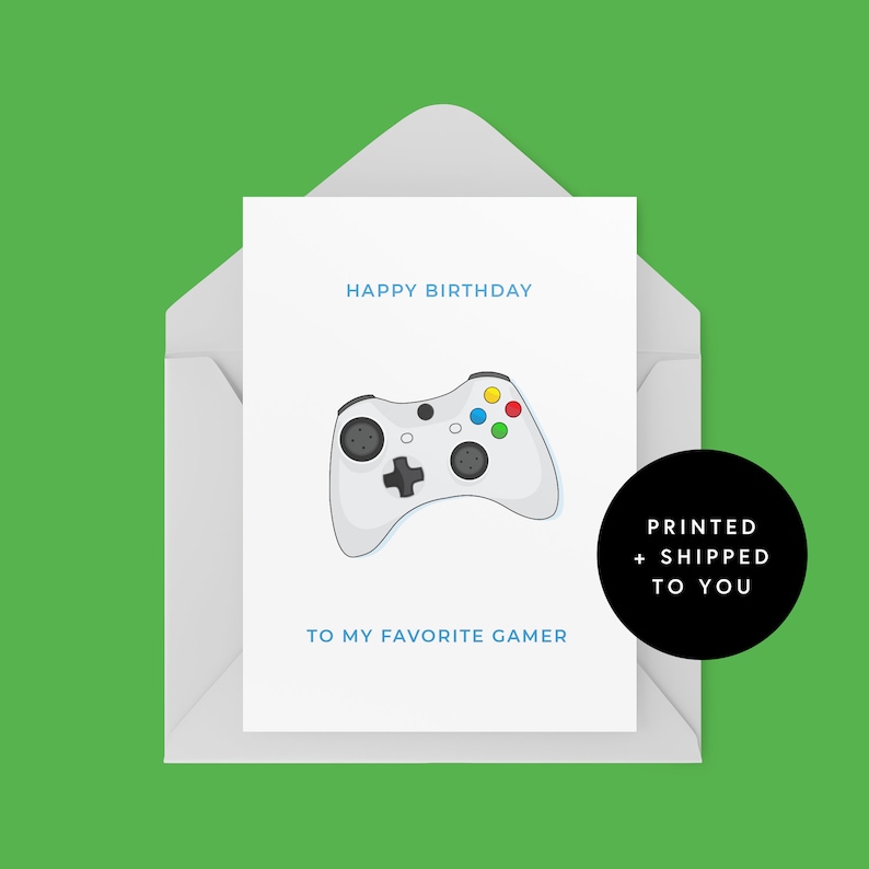 gamer birthday card xbox gaming happy birthday etsy
