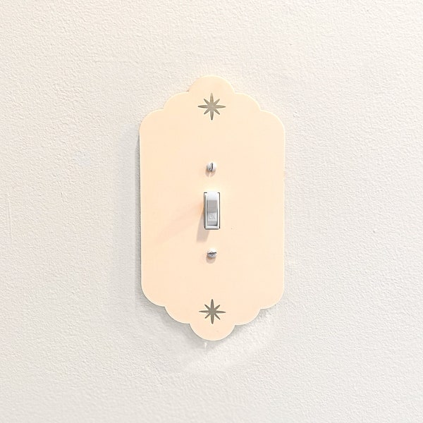 Scalloped Star Light Switch Plate Cover - Lasercut Acrylic