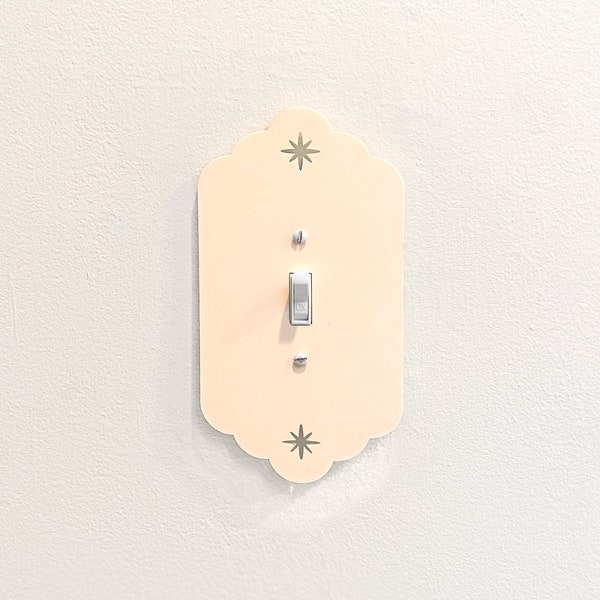 Scalloped Star Light Switch Plate Cover - Light Switch Cover - Custom Switch Plate Cover