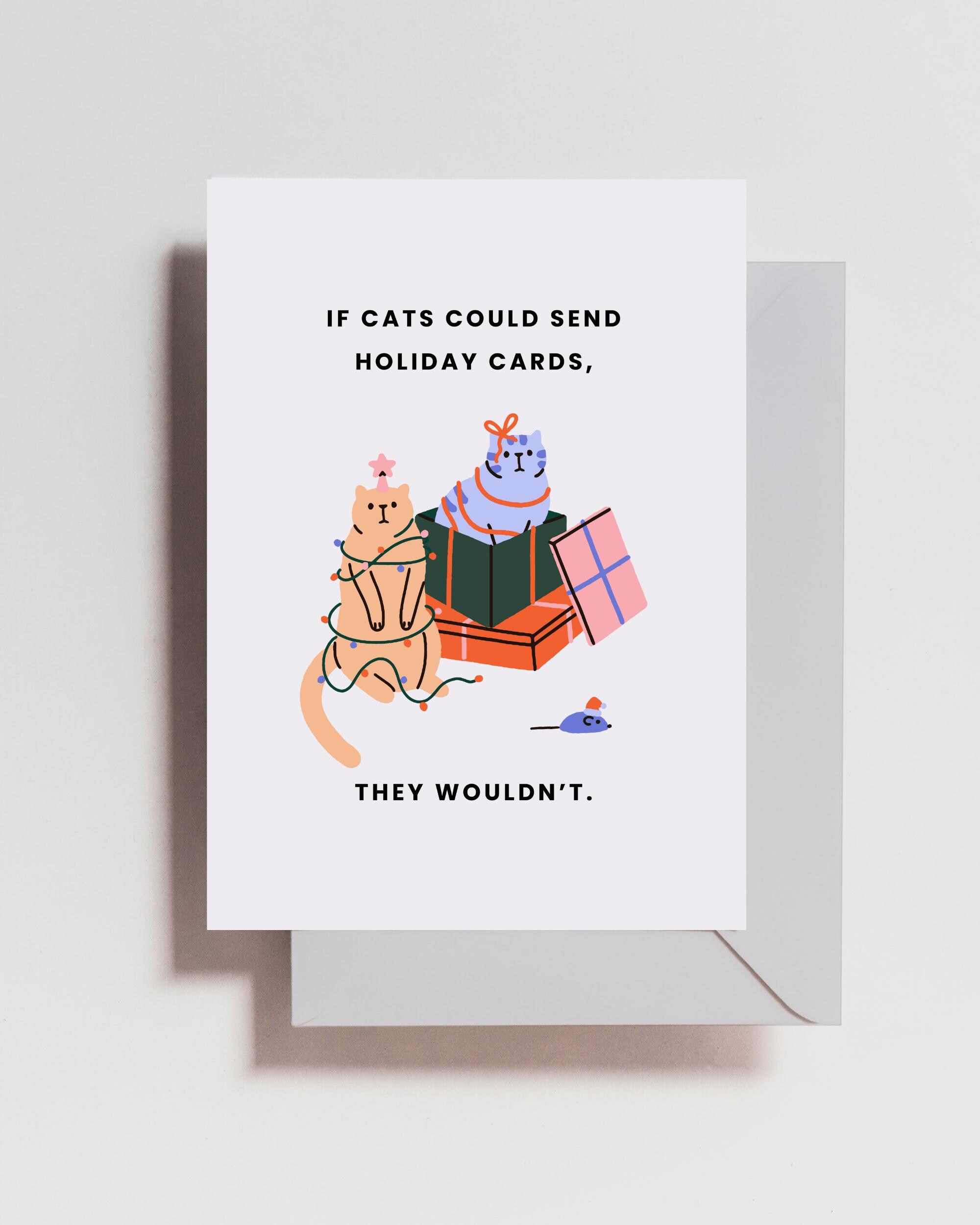 Funny Cats Christmas Card: Whimsical Holiday Greeting - Etsy