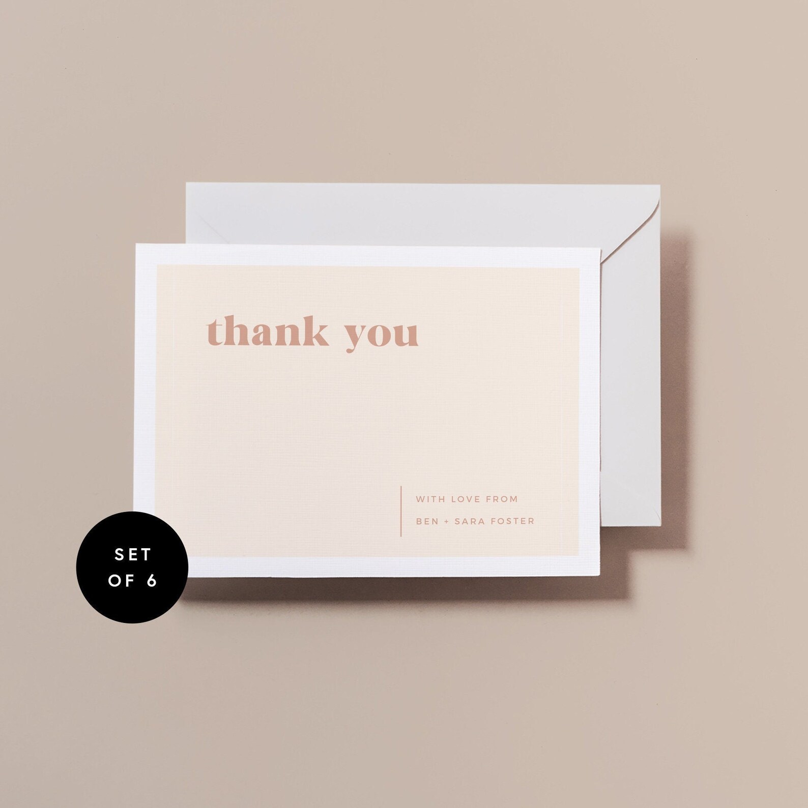 Custom Thank You Card Set Set of 6 From Personalized Etsy