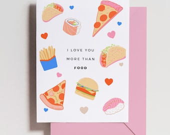 Valentine's Day - Anniversary Card - Funny Food - Funny Valentines Card - For Him - For Her - Food - Pizza - Card - Quarantine - Love