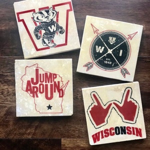 Wisconsin Badger Coaster Set