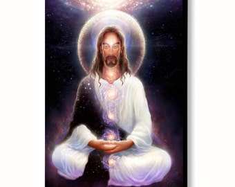 Cosmic Christ - Painting of Jesus Christ, church, pastor, christian deity, religious, religion, alter, prayer - 48"x32"