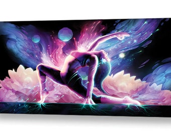 Yin Salutation - Large Yoga Painting on Canvas with yin asana for studio or private practice