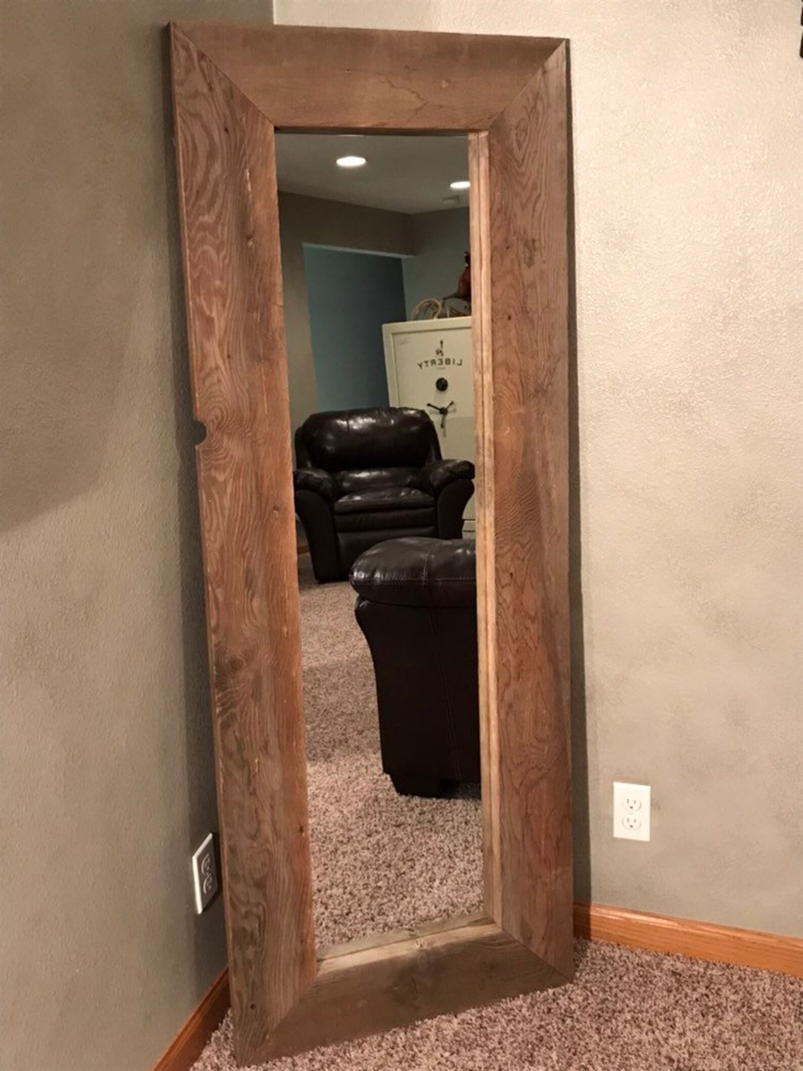 Reclaimed Barnwood Full Length Standing Mirror Etsy