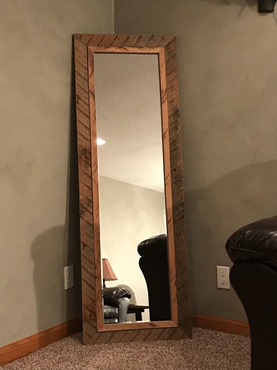 Reclaimed Oak Barnwood Full Length Standing Mirror