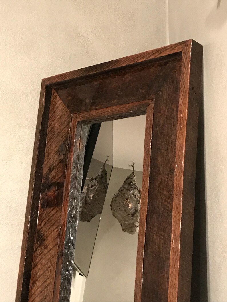 Reclaimed Oak Barnwood Full Length Standing Mirror Etsy