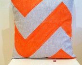 Reserved for Kate: Neon Orange Fat Chevron - 2 x Covers only - Wildly comfortably throw cushion in neon orange, for your home.