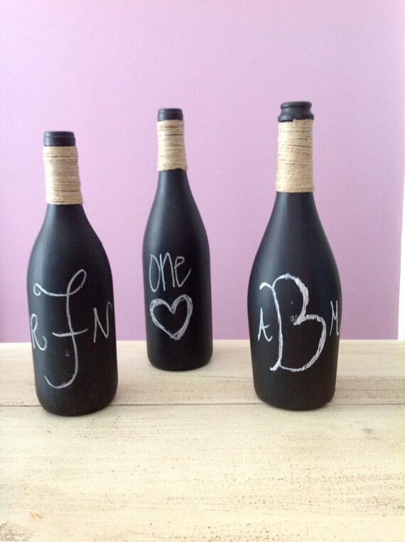 Items similar to Decorative Wine Bottles Chalkboard on Etsy