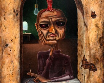 Lowbrow Pop Surrealism limited edition art print by Pete Gorski titled: What a Shame About Me